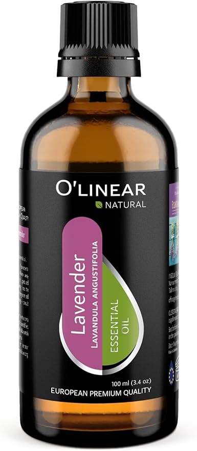 Pure Lavender Essential Oil by O'linear - Tension Relief Oil for Diffuser & Humidifier - Perfect Bedroom Essential for Deep Dreams - Lavender Scented Aromatherapy Oil Candle Making 3.4 FL Oz