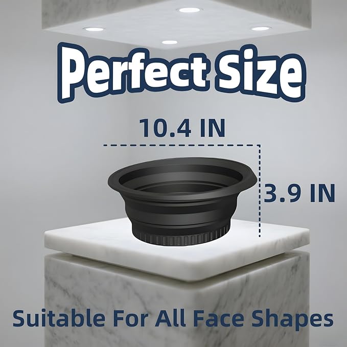 Face Bowl for Ice with Built-in Ice Tray – Collapsible Silicone Facial Ice Bath Bowl for Cold Plunge Therapy, Skin Tightening & Acne Relief – Portable Spa Tool for Home & Travel(Black)