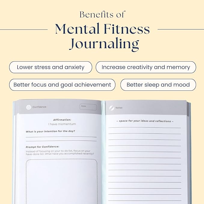 Liberate Mental Fitness Journal – Guided Gratitude Journal for Self-Care & Reflection with Prompts - Undated 6-Month Daily Journal – As Seen on Shark Tank