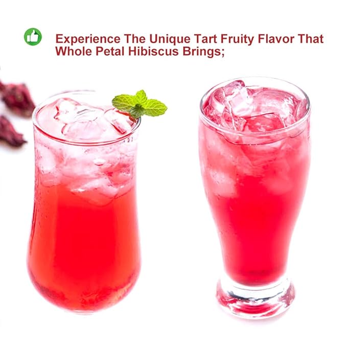 Plant Gift Roselle Hibiscus, Hibiscus Tea, Hibiscus Flowers Roselle Tea, 100% Natural Roselle Whole Flowers - Non-GMO - Caffeine-free - 50G/1.76oz