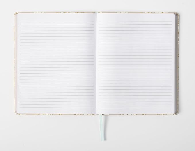 Eccolo Large Lined Journal Notebook, Hardbound Cover, Writing Journal, 256 Ruled Pages, Gilded Edge, Ribbon Bookmark, Lay Flat, Desk Size for Work or School (Delicate Floral, 8x10 inches)