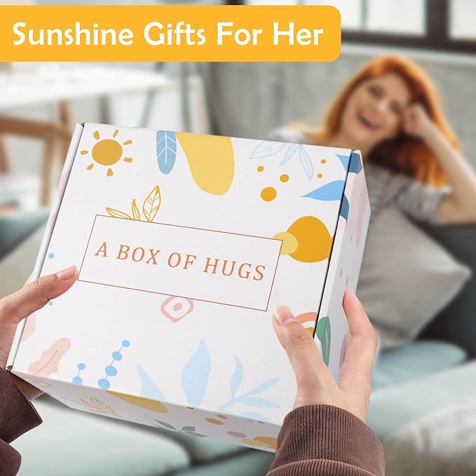 Sunshine Gifts, 10 Pcs Sunflower Gifts For Women, Get Well Soon Gift Basket For Woman, Care Package For Women, Self Care Thinking Of You Gift For Woman