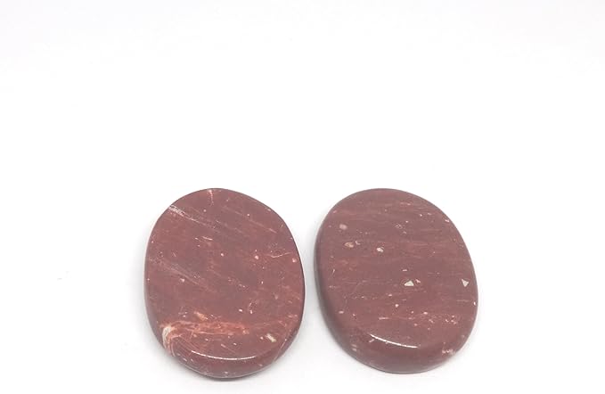 L PEDRA & CRYSTAL Worry Stone A Handheld Comfort to Ease Stress, Enhance Focus, and Promote Inner Peace (Red Jasper Worry Stone)