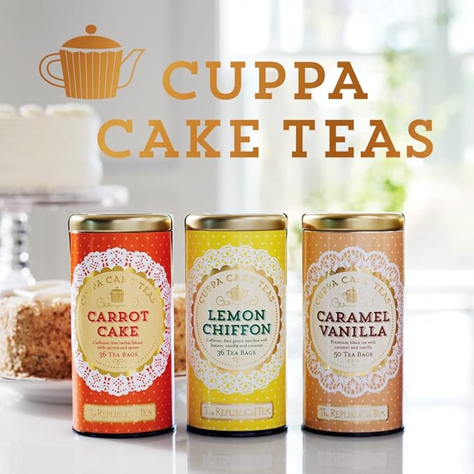 The Republic of Tea Lemon Chiffon Cuppa Cake Tea, 250 Tea Bags, Decadent Herbal Green Rooibos Tea