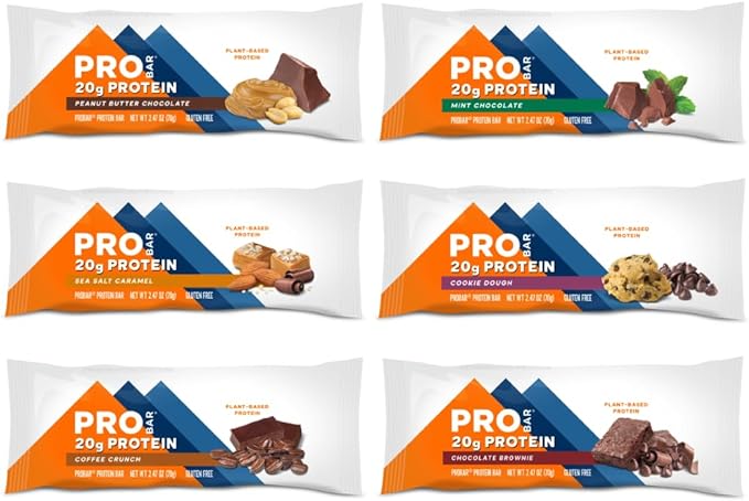 PROBAR - PROTEIN Bar, Variety Pack, Non-GMO, Gluten-Free, Healthy, Plant-Based, Whole-Food Ingredients, Natural Energy (12 Count) - Flavors May Vary