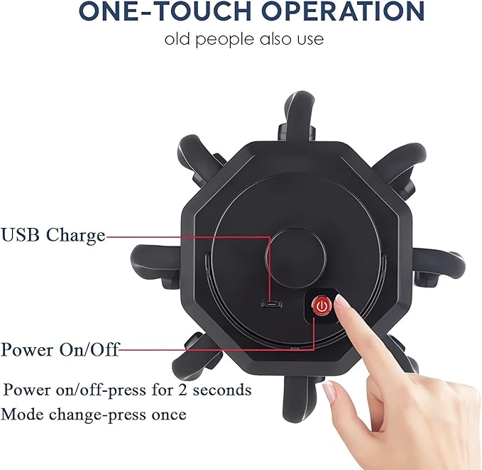 2024 New Scalp Massager, Electric Scalp & Head Stress Relax, 360 Cordless Vibrating Massager - 8 Contacts, 3 Modes (Black)