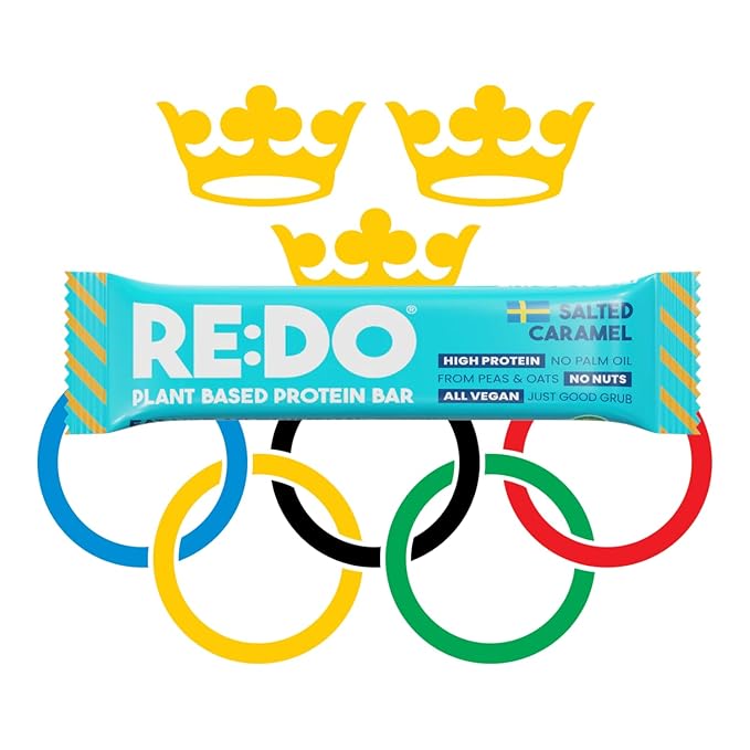 Re:Do Plant-Based Salted Caramel Protein Bars (9 Bars) 15g Vegan Protein, Dairy & Nut Free, No Palm Oil