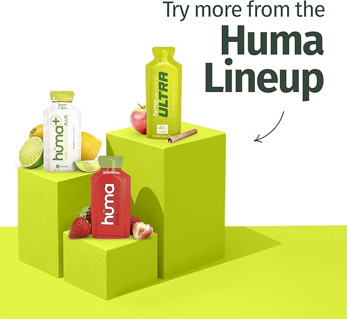 Huma Ultra - 40g Carbs Real Food Energy Gel with Ultra Endurance Formula - 8 Pack, Apple Pie