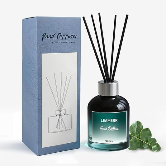 Reed Diffuser Sets, 4oz (120mL)- White Tea Reed Diffuser Oils, with 5 Reed Sticks, Home Fragrance Reed Diffuser for Bathroom Shelf Decoration.