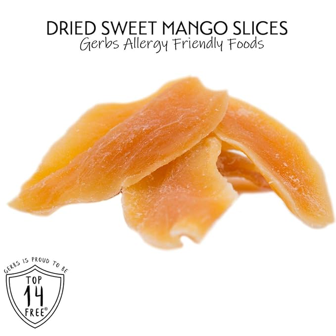 Gerbs Sweetened Dried Mango Slices 4 lbs. | Unsulfured, No Additives, Resealable Bag | Naturally Chewy & Sweet | Top 14 Allergen-Free
