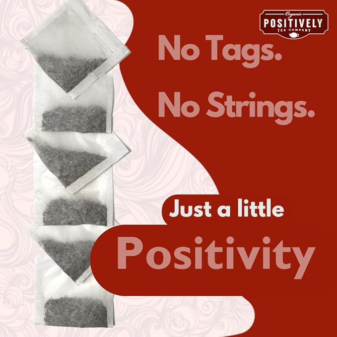 Organic Positively Tea Company, Blood Orange Vanilla Rooibos Tea Bags, 100 Count, Eco-Friendly Tea Bags, Non-GMO