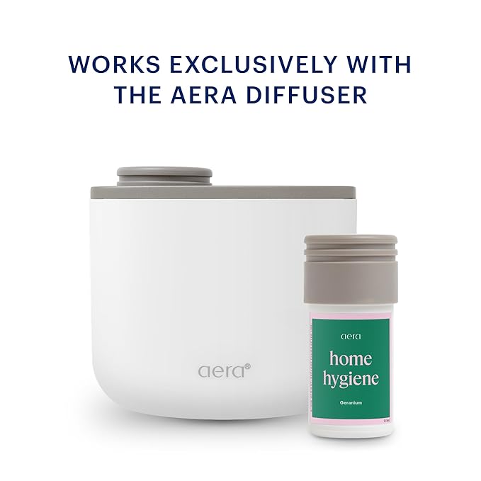Aera Home Hygiene Geranium - Essential Oil for Home - Soft Pink Petal Fragrance - Notes of Geranium, Palmarosa and Clove Essential Oils - Scent Refill - Capsule Size Works with Mini Diffuser