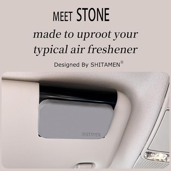 Car Air Freshener - Stone Air Freshener - Car Odor Eliminator - visor clip Scent Starter Kit - Charming Orchard Scent Refill (Pack of 3)