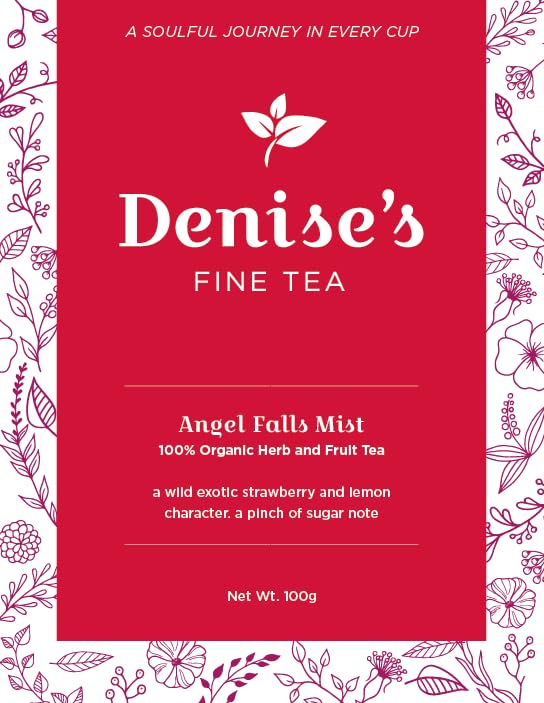 Denise's Fine Tea, USDA Organic, Angel Falls Mist, Herb and Fruit Tea, Caffeine-Free, Loose Leaf (100g)