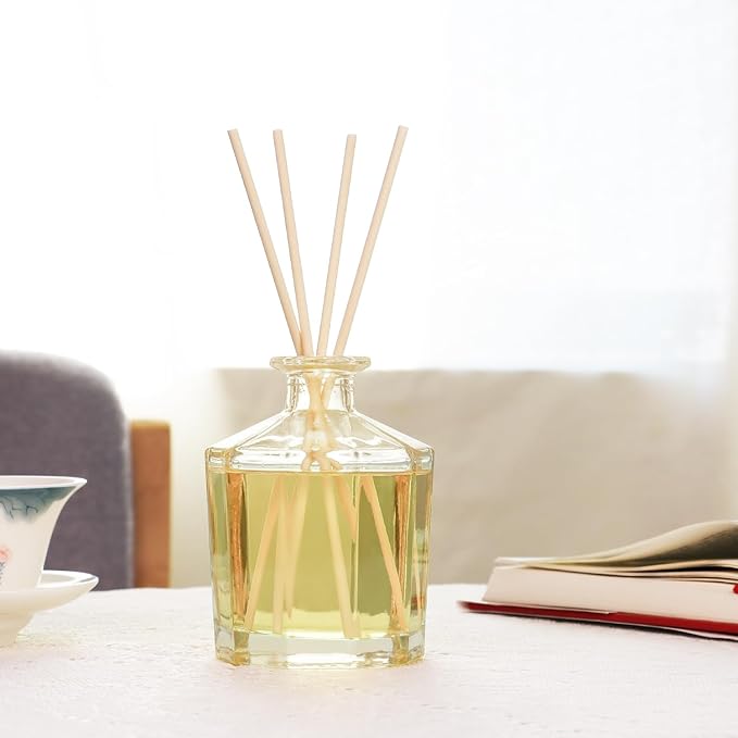 L'odeur Vill Reed Diffuser, 8.5 Oz(250ml) Fresh Linen Bathroom Diffuser with 10 Sticks, Scented Diffuser Home Fragrance Essential Oil Reed Diffuser Set for Home Large Rooms Bathroom Shelf Decor
