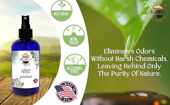 Gardenia Air Freshener - Room Spray - Odor Eliminator - Deodorizer - Car Air Freshener - Home Spray - Linen Spray - Fabric Refresher - Non-Toxic - Alcohol Free – 4 Oz