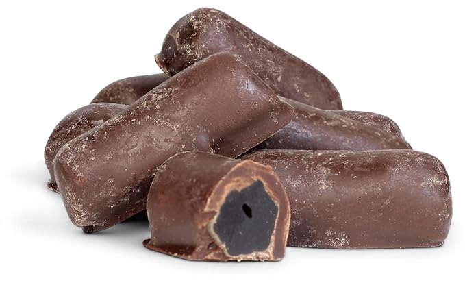 Chocolate Covered Black Licorice Bits by Its Delish, 12 oz Bag Bulk | Black Licorice Bites Coated in Dark Chocolate Candy | Vegan, Non-dairy, Kosher Parve
