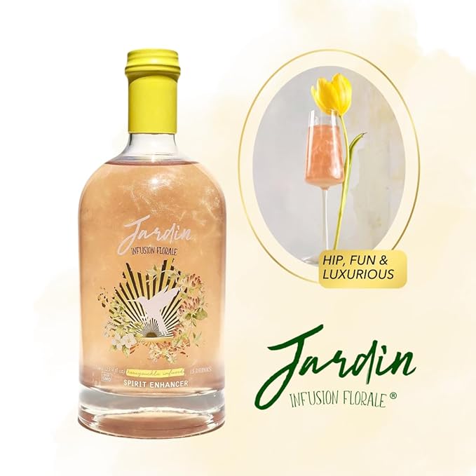 JARDIN PREMIUM Honeysuckle Sugar Free Cocktail Mixers - Spirit Enhancer for Cocktails and Mocktails - Aromatic and Floral Drink Glitter - KETO Mixer for Cocktails (25.4 Fl Oz)