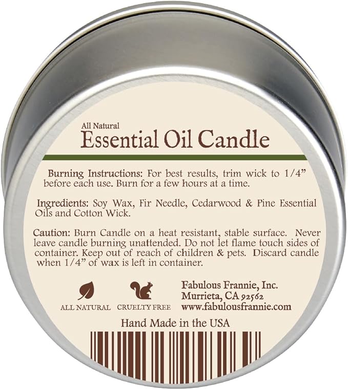 Fabulous Frannie Woods All-Natural Soy Candles Cotton Wick High Pure Essential Oil Scent 40 Hours Burn Time Gift for Women & Men 6 Ounce (Pack of 1)