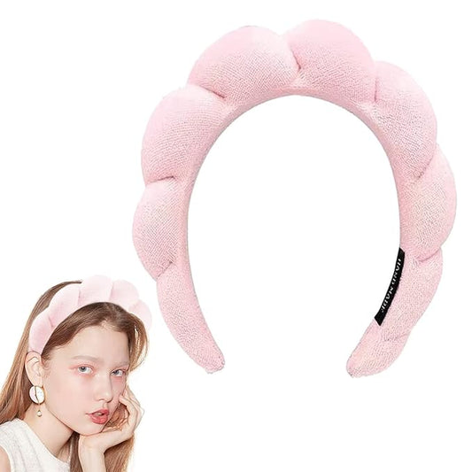Spa Headband, Pink - For Women's Washing Face, Makeup, Skincare, Shower, Unique Design, Suitable for Most People Choice