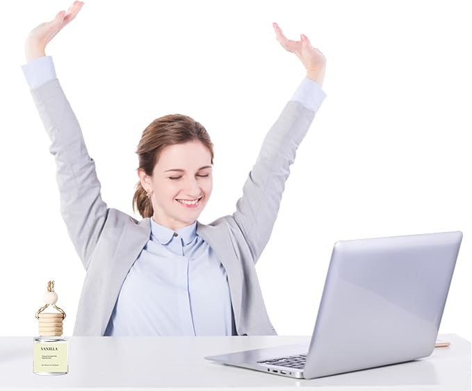 2Pack Vanilla Essential Oil Scented Automotive Air Freshener Set, Car Accessories Decoration Hanging Scented Car Diffuser for Men Women