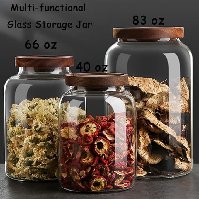 40 oz Bath Salts Glass Jar with Wooden Lid and Scoop,Bathroom Decor Container,Airtight Storage Bathtub Accessories for Women