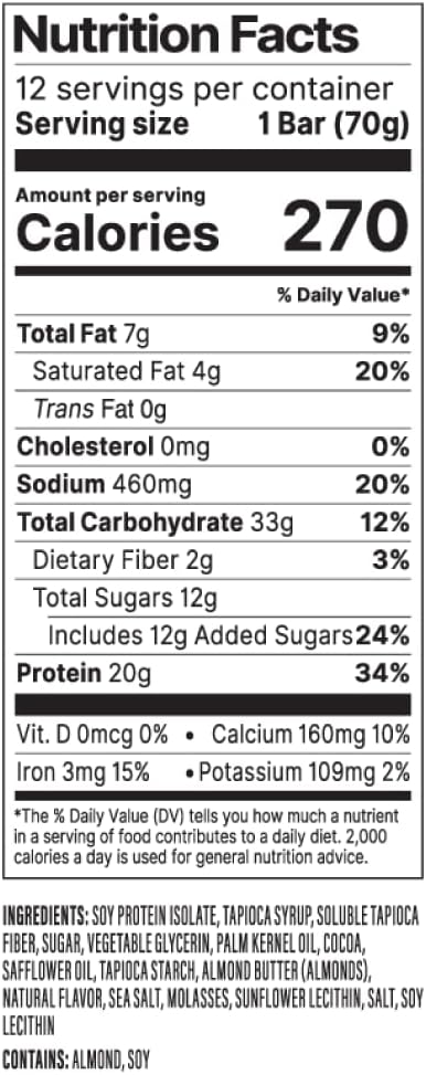 PROBAR - PROTEIN Bar, Sea Salt Caramel, Non-GMO, Gluten-Free, Healthy, Plant-Based, Whole-Food Ingredients, Natural Energy (12 Count)