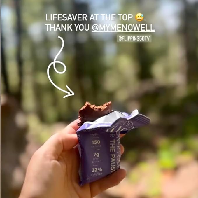 MenoWell Menopause Protein Bars for Women, Weight Management Support, Double Chocolate Brownie, 32% Daily Fiber, Prebiotic, Plant-Based, 7g of Protein, 1g Added Sugar, 10 Count (Pack of 1)