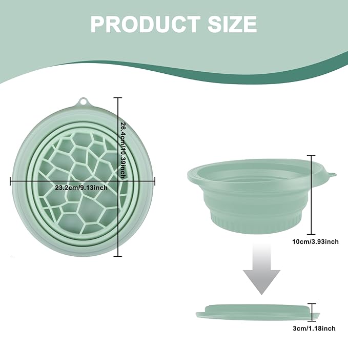 Face Bowl for Ice with Built-in Ice Tray – Collapsible Silicone Facial Ice Bath Bowl for Cold Plunge Therapy, Acne Relief & Skin Tightening – Green Home, Camping & Travel Portable Spa Tool