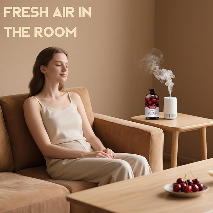 Cherry Essential Oil, Roll-on Cherry Oil Sets (4 Fl Oz + 0.33 Fl Oz) - 100% Natural, Diffuser, Massage, Yoga, DIY Soap and Candle Making - Home Fragrance, Fragrance Oils, Gifts, Spa Care