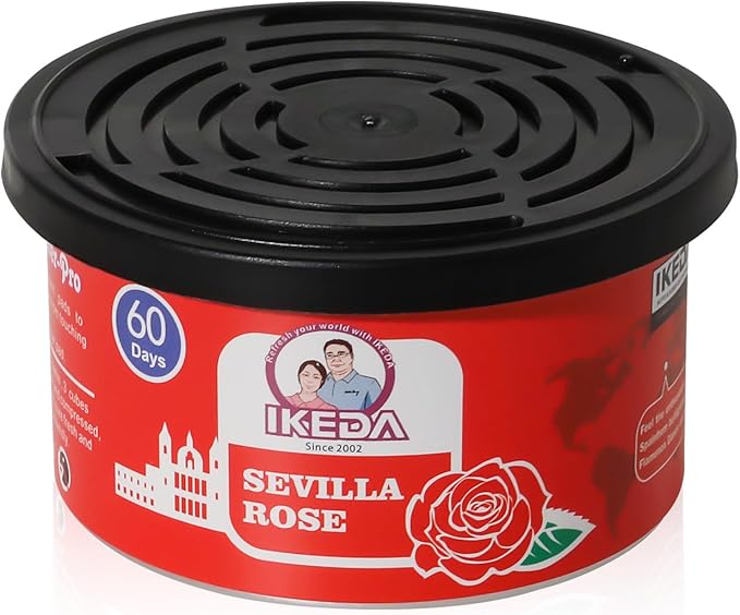 IKEDA Car Air Freshener & Car Odor Eliminator for Auto or Home,Office, 60 Days Long Lasting Scent Cans Freshener, 1.5 Oz Each, 4 Cans, Rose Scent