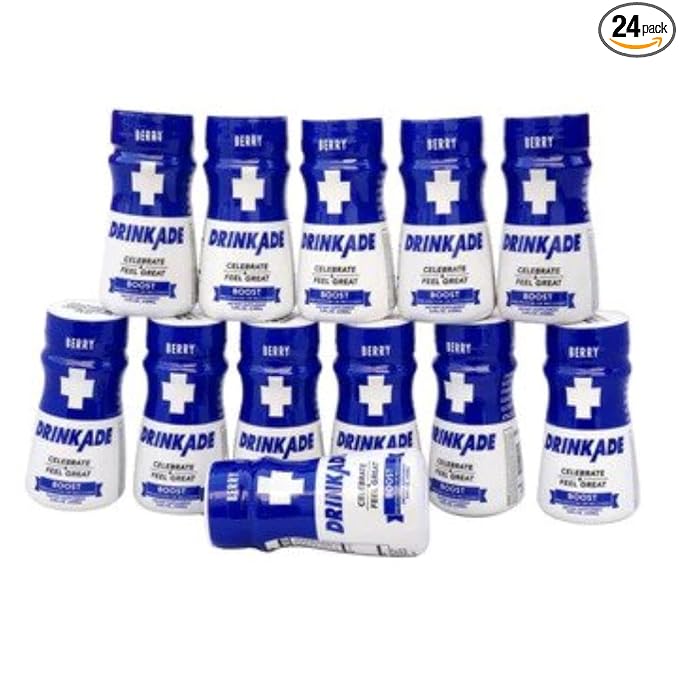 DrinkAde Boost β The Day After Drink, Immunity & Energy Support Hydration & Recovery Drink with Caffeine, Electrolytes, B Vitamins & Green Tea Extract β Sugar Free, 5 Calories, Vegan, Non-GMO (12 pack, Green Tea)