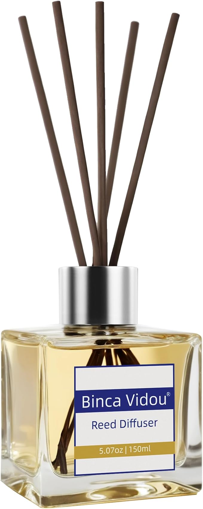 Binca Vidou Reed Diffuser Set, Bergamot Vanilla Lavender and Jasmine Scented Oil Reed Diffusers for Bedroom Living Room Office, Giftable & Stress Relief 150 ml/5.07 oz