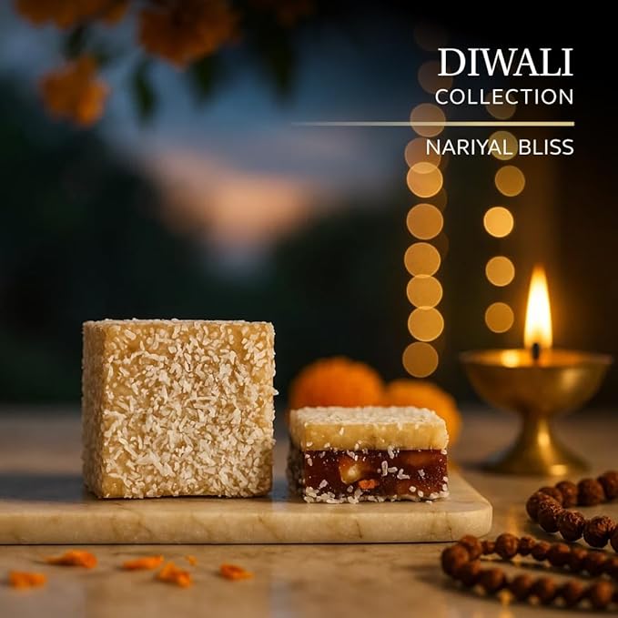 Laumiere Gourmet Fruits - Diwali Petite Collection - Indian Mithai Box Made with Dried Fruits and Nuts - No Added Cane Sugar-