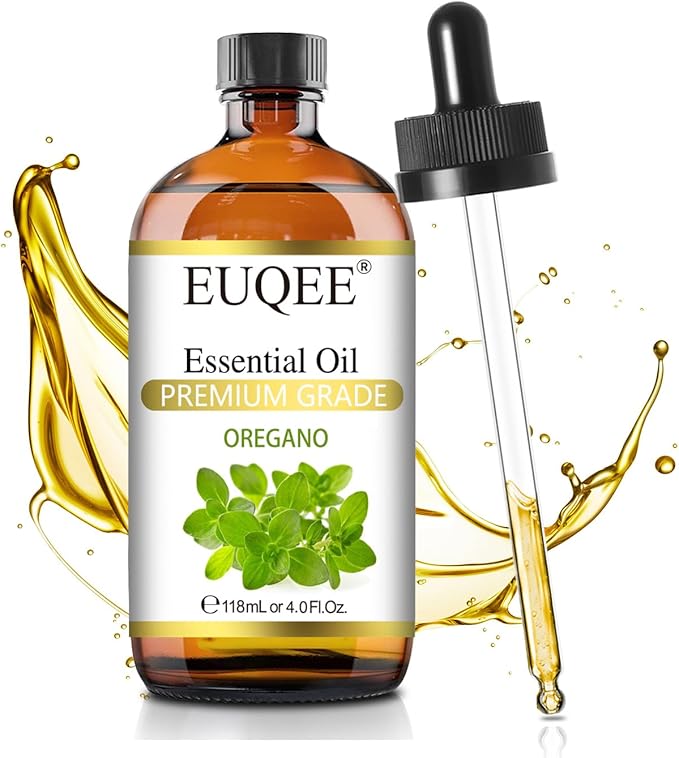 EUQEE Oregano Essential Oil 4oz / 118ML Large Capacity Oregano Oil Pure Aromatherapy Essential Oils with Glass Dropper for Candle Soap Making, Diffusers