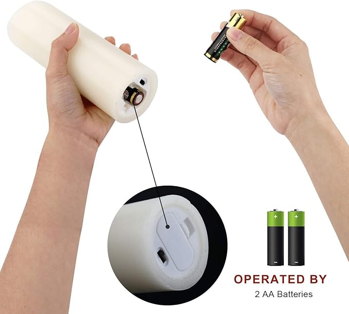 Hausware Flameless Candles Battery Operated Candles H 4" 5" 6" 7" 8" 9" Real Wax Pillar Flickering Candles LED Flameless Candles with Remote and Timer Control Set of 9 (Ivory Color)