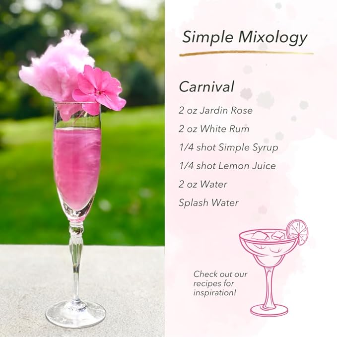 Jardin Rose 3 Pack Mixer for Cocktails and Mocktails - Premium Mixer - Sugar Free - Non Alcoholic, Non GMO, Gluten Free, Keto (25.4 oz)