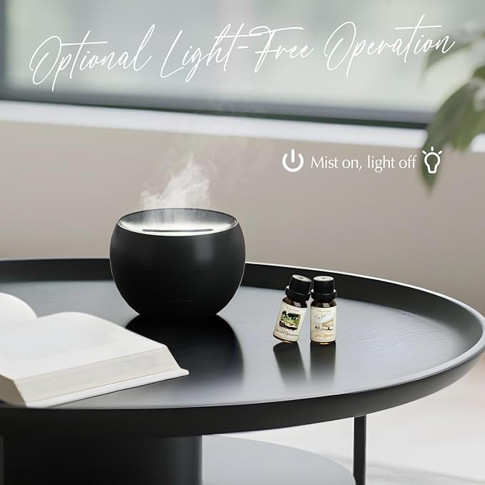 SALKING Flame Diffuser for Essential Oils, Fire Aromatherapy Essential Oil Diffuser, 150ml Ultrasonic Cool Mist Humidifier with Auto-Off Function, Small Diffuser for Home,Office,Bedroom,Gift (Black)