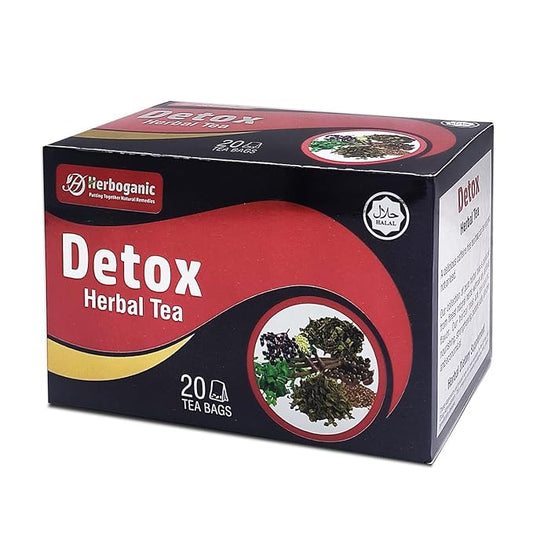 Herboganic Detox Herbal Tea - Wide Variety of Flavors and Benefits | Natural Ingredients | Digestion Support, Immune Boost and More | 20 Tea Bags