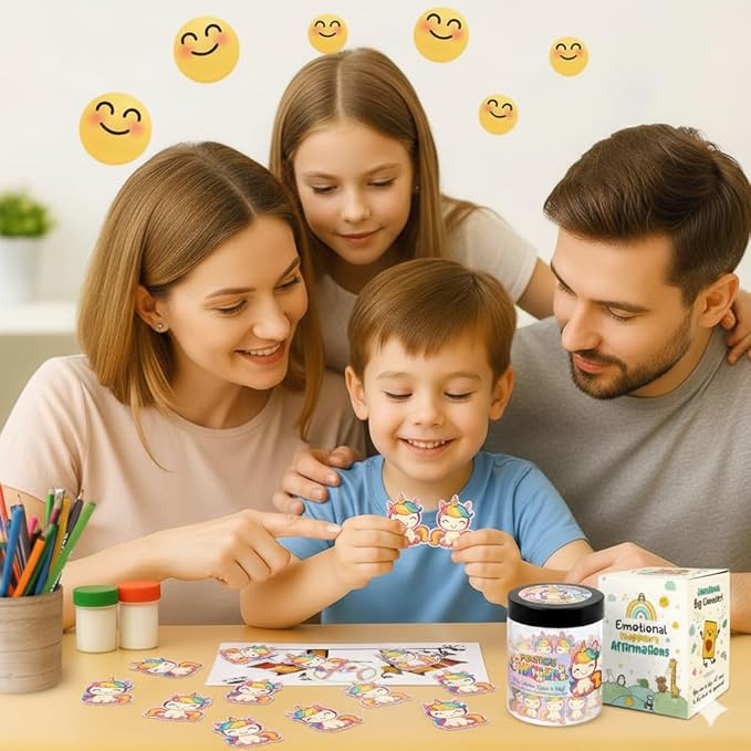 Positive Unicorn Jar with 60 Daily Affirmation Cards, Emotional Support Unicorn Gifts for Women, Stress Relief, Unicorn Birthday Gift, Unicorn Decor, Unicorn Girls Gifts, Unicorn Accessories