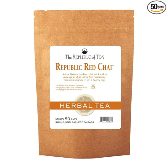The Republic of Tea Republic Red Chai Herbal Tea, 50 Tea Bag Refill