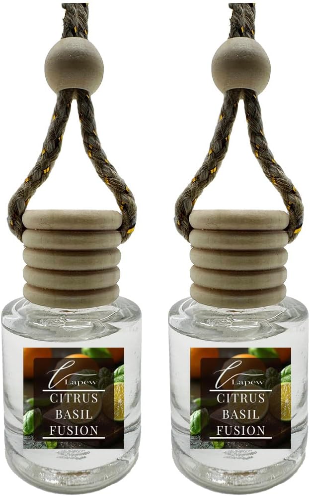 Car Air Freshener Diffuser – 2 Pack Hanging Air Freshener Diffuser (.34 Oz, Citrus Basil Fusion)