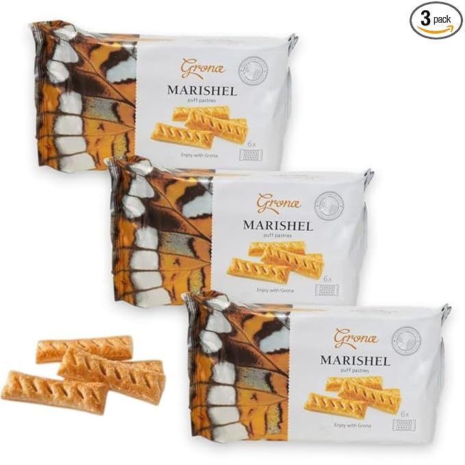 Grona Marishel Gourmet Cookies - Creamy Biscotti European Cookies with a Light, Flaky Texture for Everyday Indulgence - Treat Yourself or Surprise Someone Special with Decadent Healthy Snacks - 3-Pack