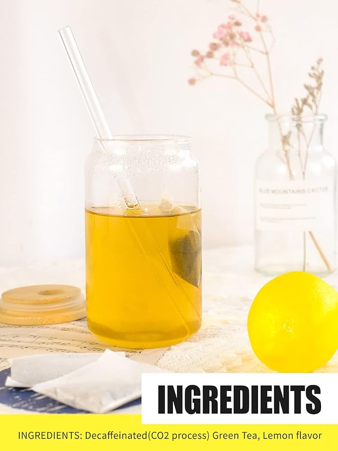 TeeLux Decaf Lemon Green Tea, Smooth Decaffeinated Green Tea with Refreshing Lemon Aroma & Flavor, 100 Count