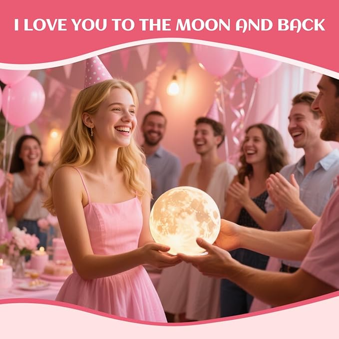 CPLA Moon Lamp Upgrade 128 Colors, Gifts for Women Men Friends Her Mom Sister, Christmas, Birthday, Anniversary, House Warming Gifts New Home, Diameter 6 inch