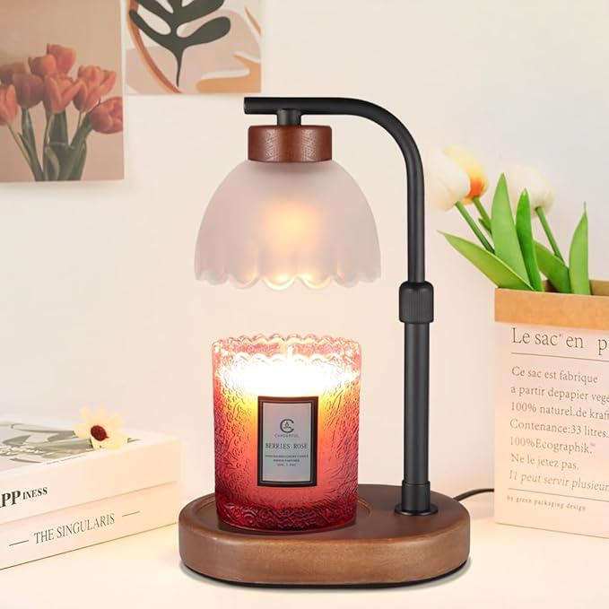 Dimmable Candle Warmer Lamp Adjustable Height Electric Wax Warmer for Jar Scented Candles Wax Melt Desk Light Suitable for Home Decor Christmas Birthday Gift for Women Mom