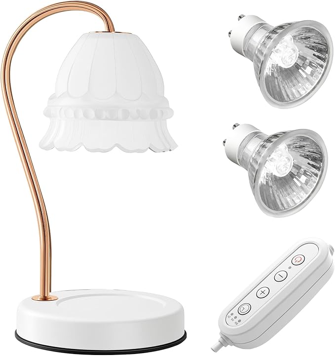 GEEZO Fragrance Candle Warmer Lamp,Electric Candle Warmer with Timer & Dimmer,Mom Christmas Birthday Gifts for Women, House Warming Gifts New Home Bedroom Decor