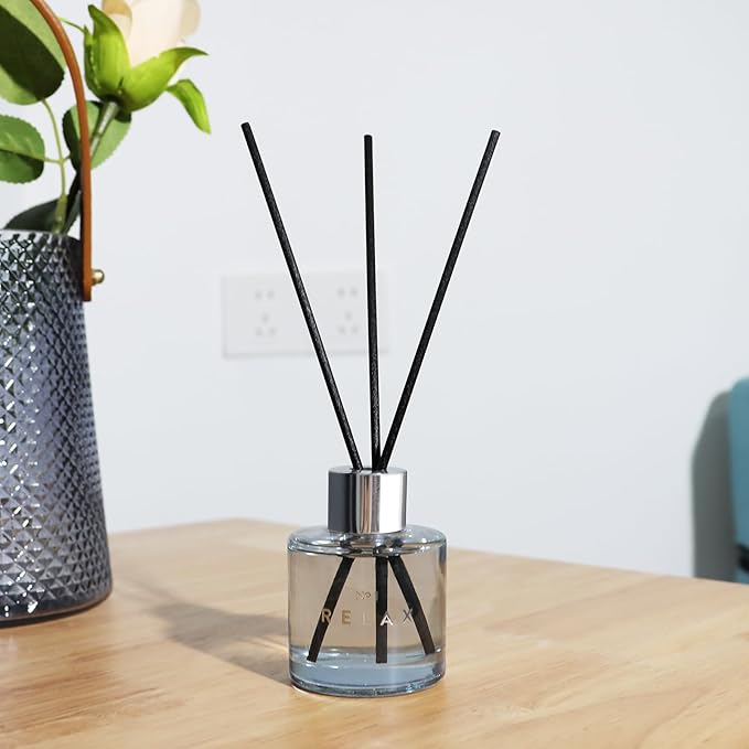 3 Pack Fragrance Reed Diffuser, 50ML Freesia Jasmine Lemongrass Aromatherapy Diffuser Set with 12 Black Fiber Sticks,Air Freshener for Bedroom Bathroom Office