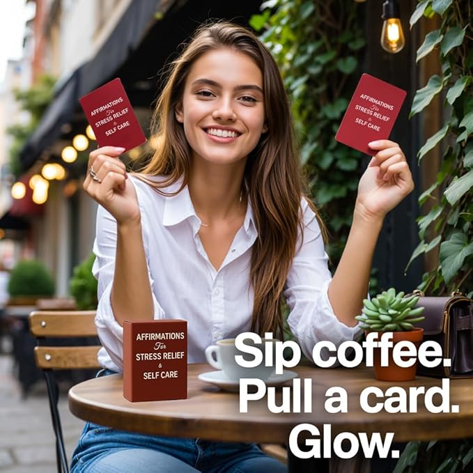 Stress Relief & Self Care Cards – Mindfulness Prompts for Anxiety Relief & Relaxation | Stress Balls Alternative | Self Care Gifts for Women,Inspirational Affirmation Cards, Stress Toys