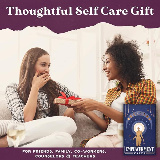 PURPLE CANYON Empowerment Cards for Women and Men | Positive Affirmations Cards for Motivation and Inspiration | Mindfulness Cards for Self Care | Beautiful Gold Foil 52 Card Deck